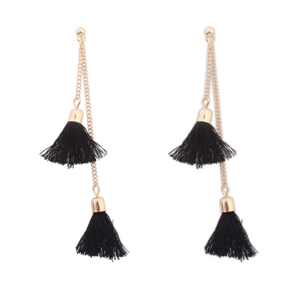 Double Tassel Earrings - Picture 3 of 8